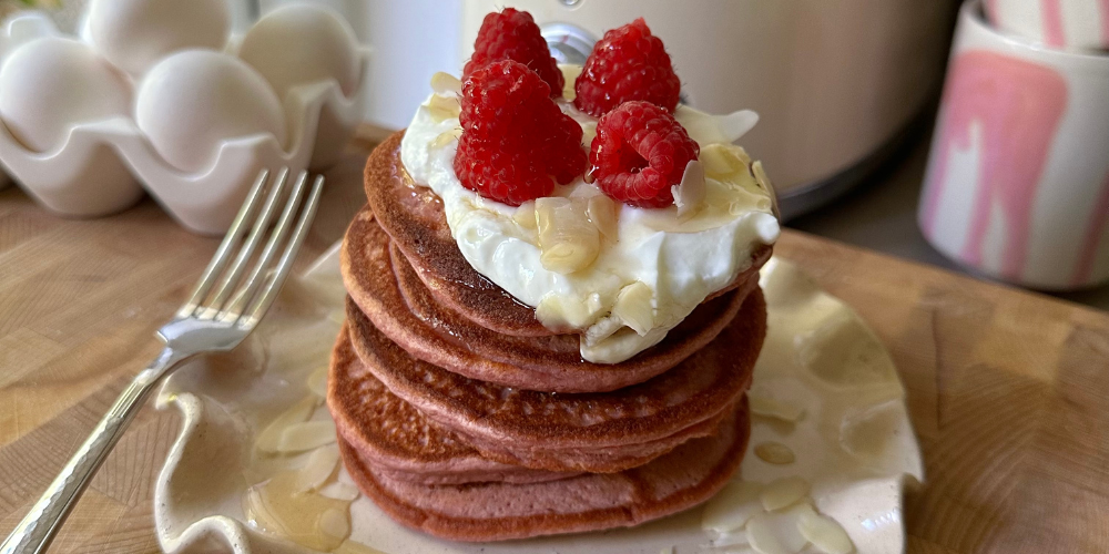 Frambozen eiwit pannenkoekjes met stevia