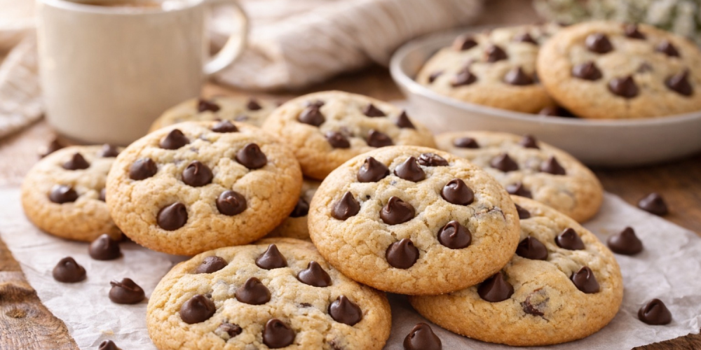 Gezonde koekjes met amandelmeel en chocoladedruppels