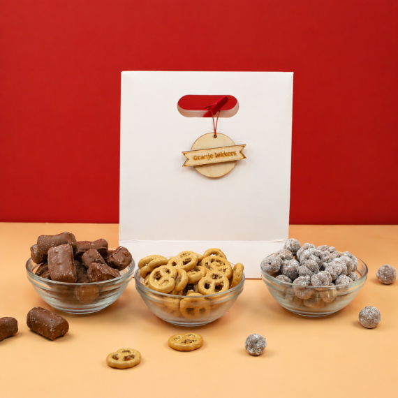 Oranje zoete snackmix 
