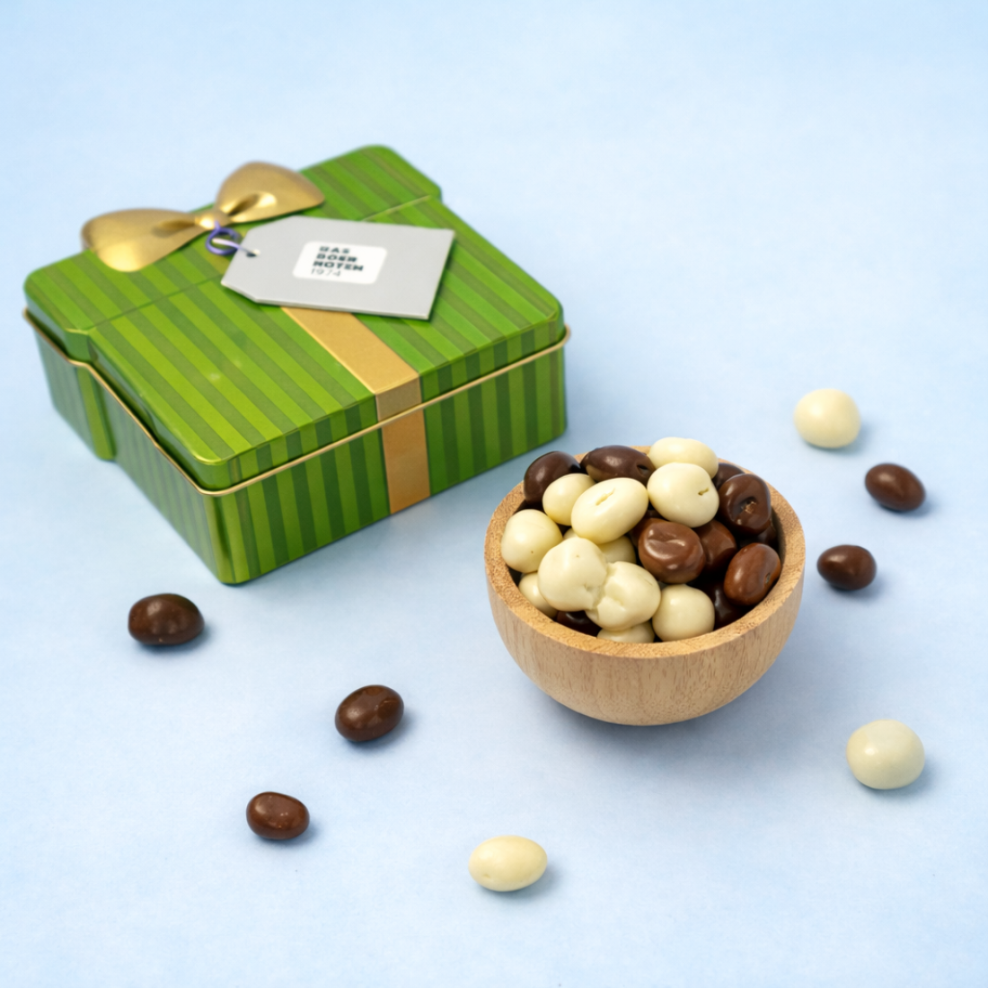 Cadeaublik gemengde chocolade rozijnen 
