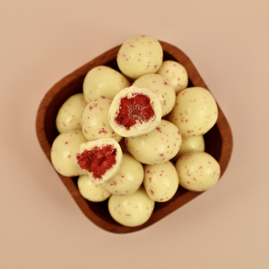 Gevriesdroogde frambozen yoghurt