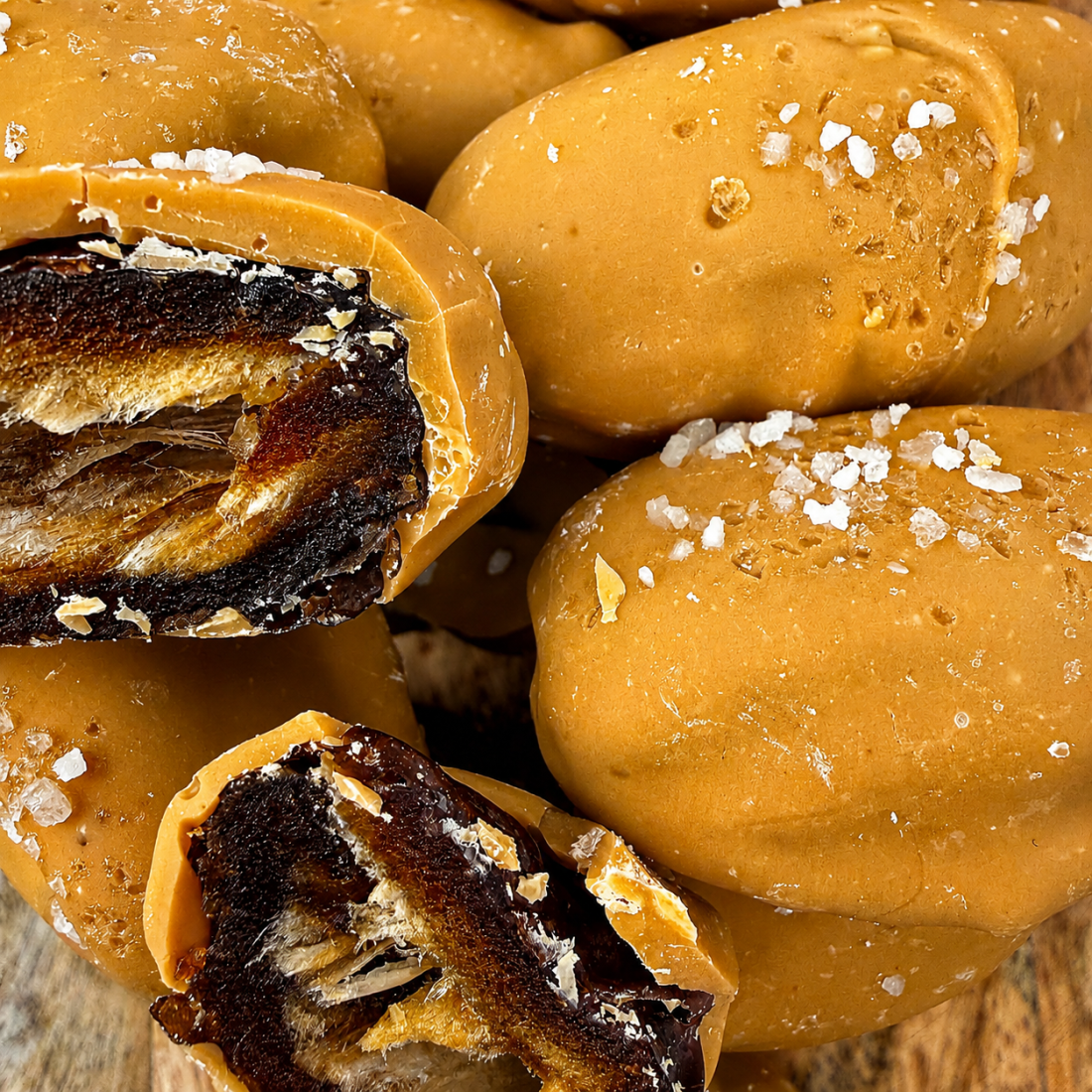 Chocolade dadels medjoul caramel zeezout 