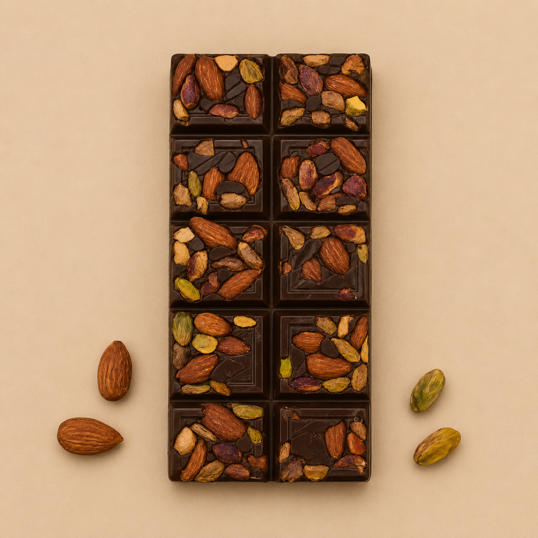 Chocoladereep pistache & amandel (puur)