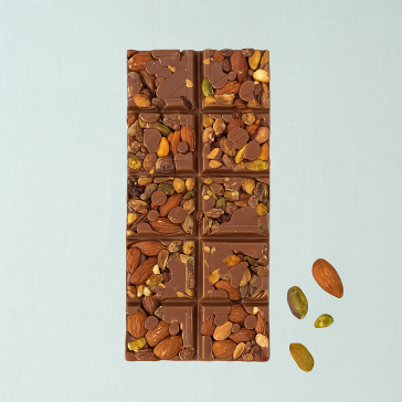 Chocoladereep pistache & amandel (melk)