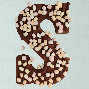 Luxe chocoladeletter marshmallow Luxe chocoladeletter marshmallow