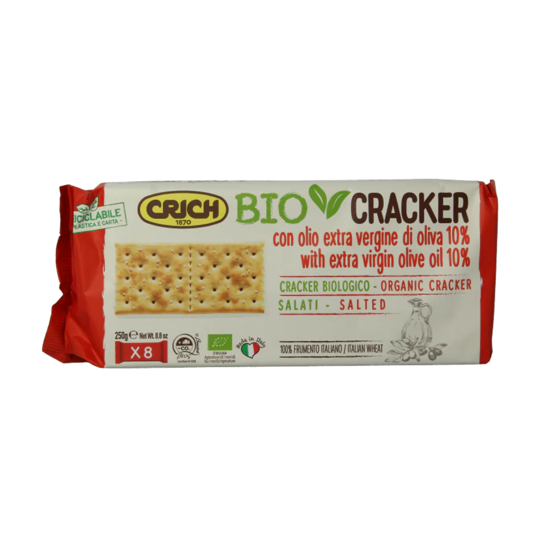 Biologische crackers met olijfolie & zeezout