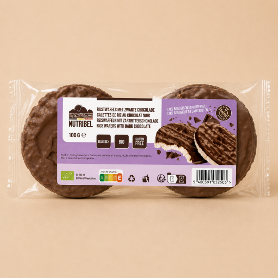 Chocolade rijstwafels biologisch