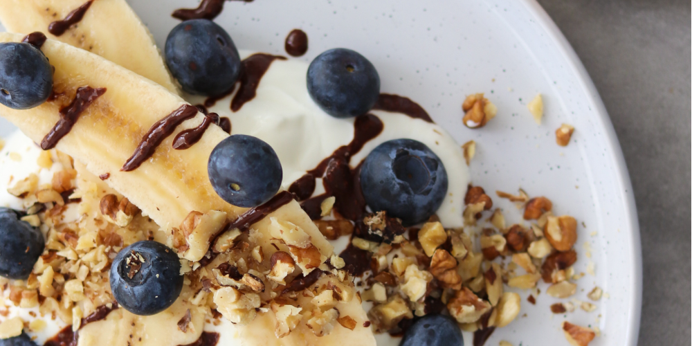 Bananensplit met notenpasta Bananensplit met notenpasta