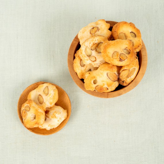 Almond arare crackers