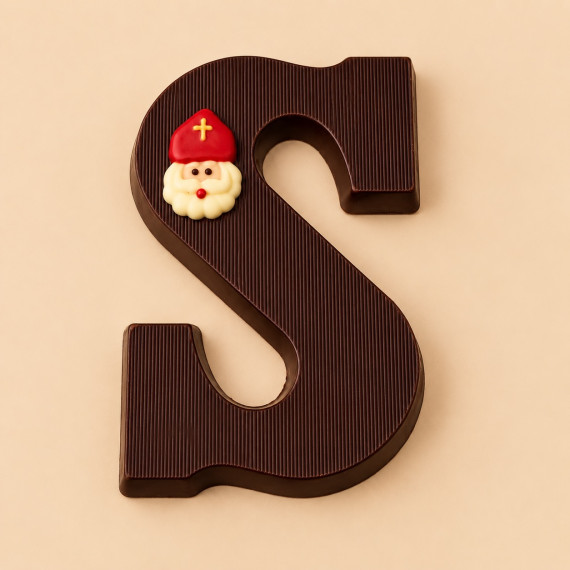 Massieve chocoladeletter S puur