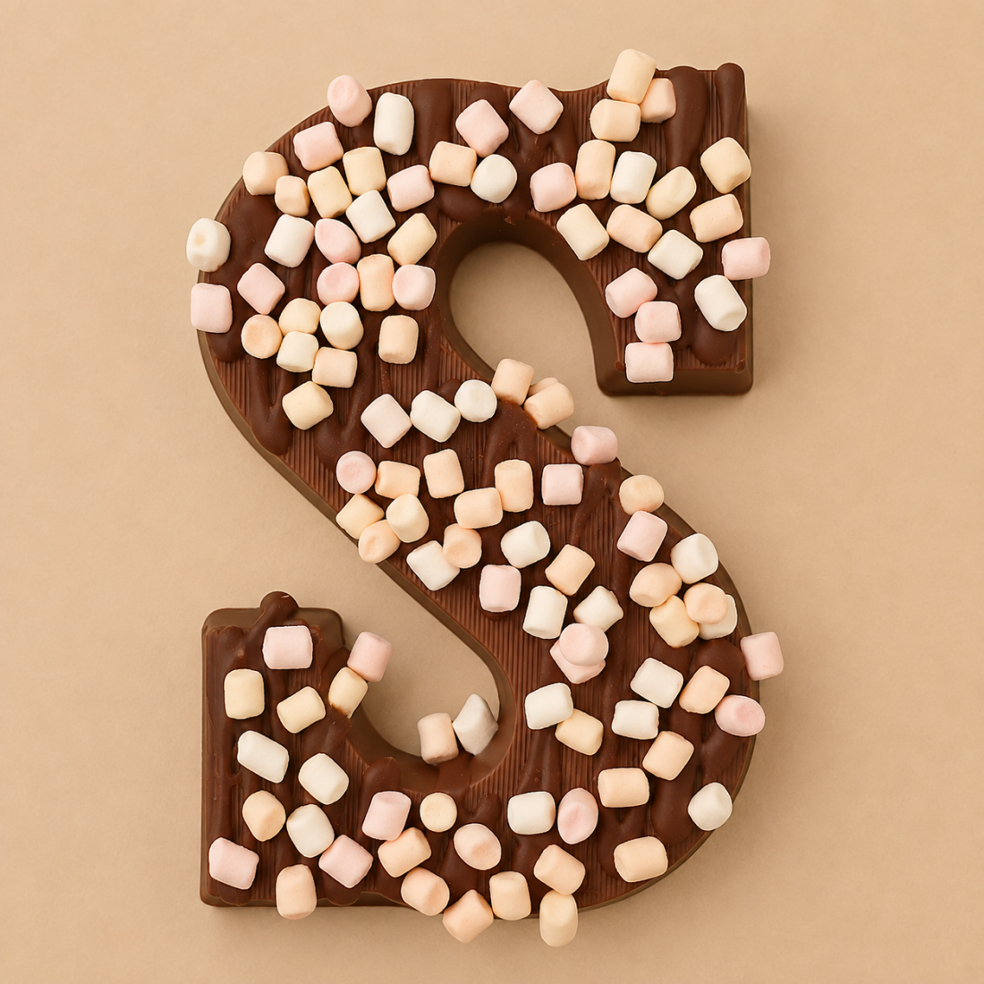 Luxe chocoladeletter marshmallow