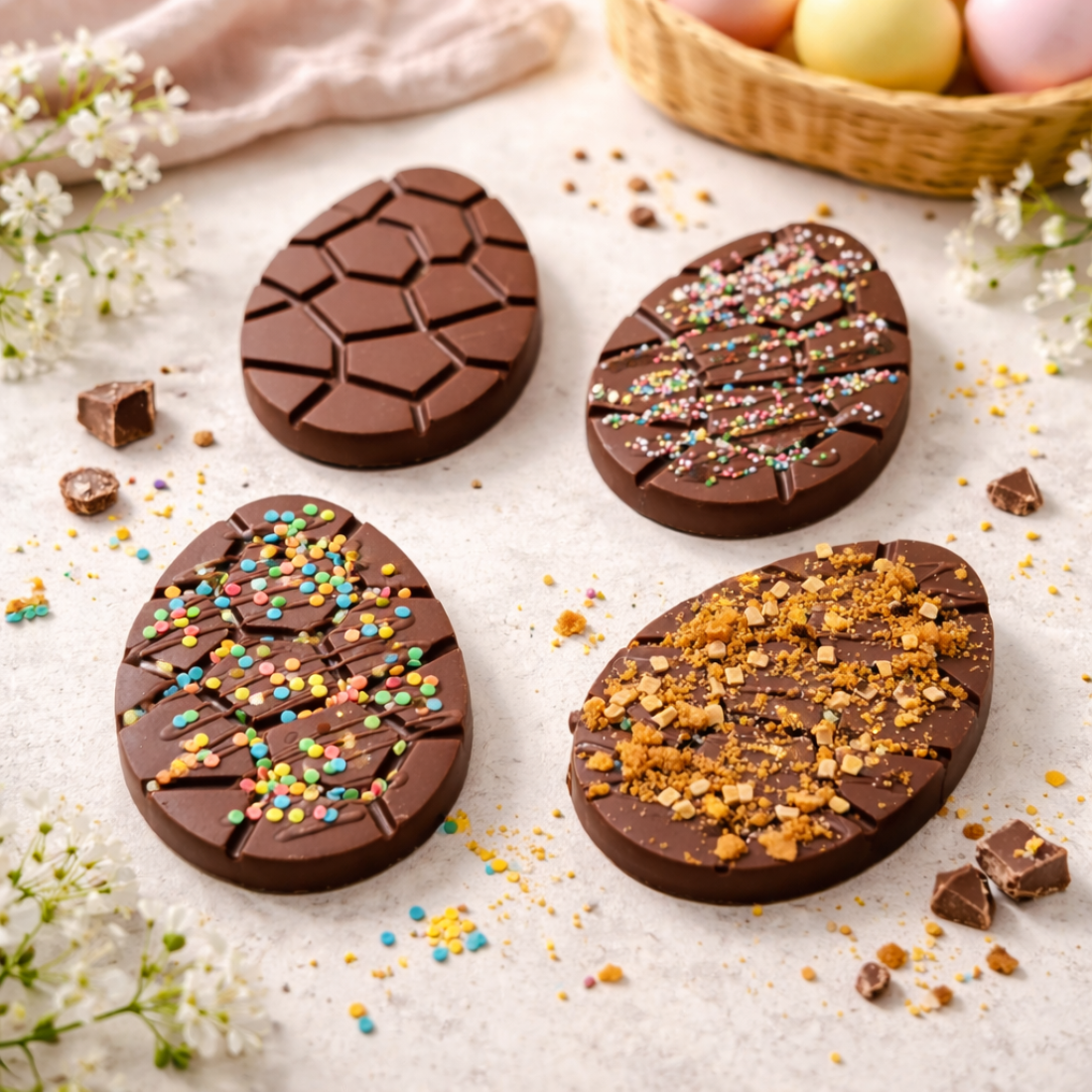 Confetti en chocolade paasei