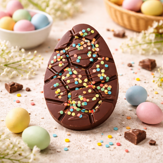 Confetti en chocolade paasei