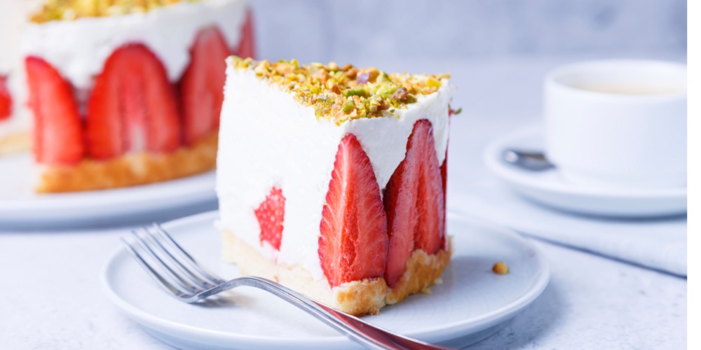 Pistache slof met aardbei